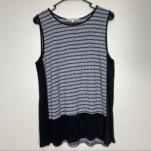 Athleta XL Striped Tank Top Flax Blend Sleeveless